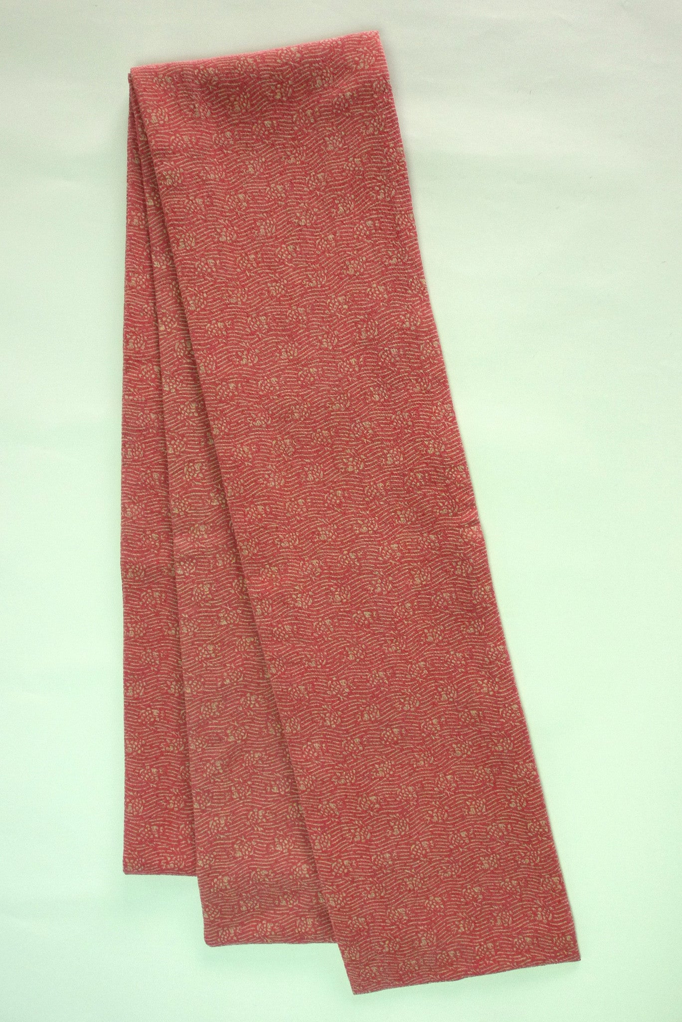 Straight Scarf Dark Pink With Beige ストレートスカーフ ダークピンクとベージュ色 Megumi Project