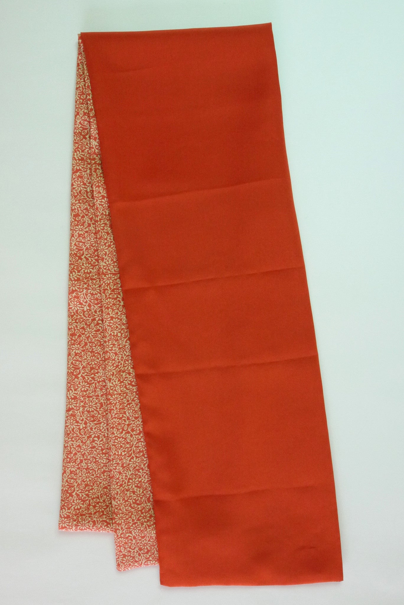 Straight Scarf Salmon Pink White Flowers Orange ストレートスカーフ サーモンピンク花柄と Megumi Project