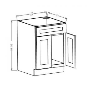 Shaker Espresso Vanity Sink Bases-Double Door Single Drawer Front