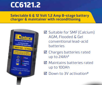 century 12 volt battery charger