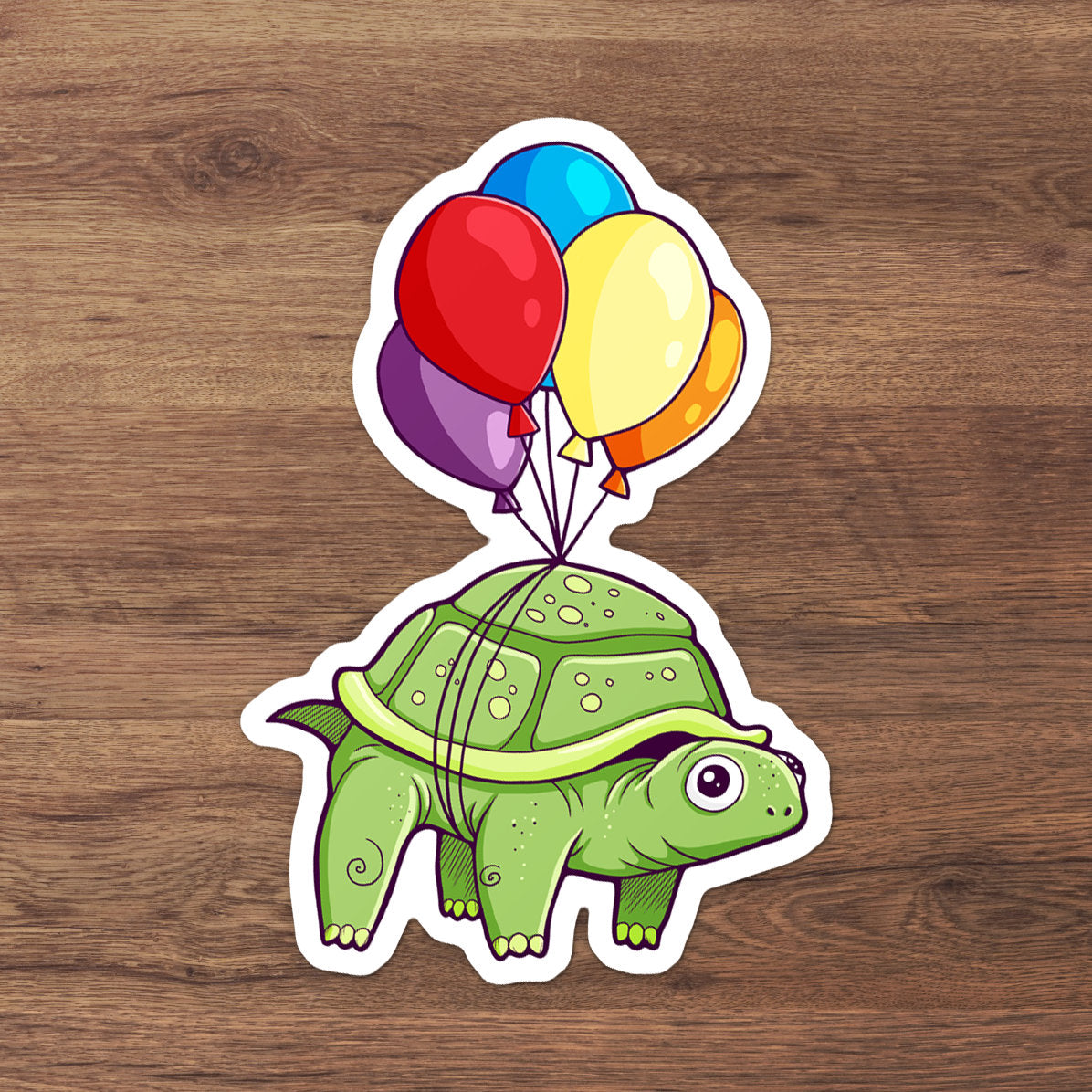 roterend zoom extract Balloon Turtle Fun Sticker – TeaToucan