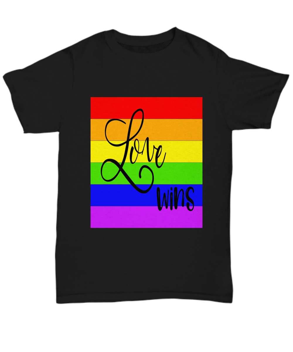 Love Wins LGBTQ Woman Man Gender Fluid Identity Tshirt FTM MTF Transgender Bisexual Two-Spirit Rainbow Pride Flag Short Sleeve Cotton Shirt - CrazyFamilyLove
