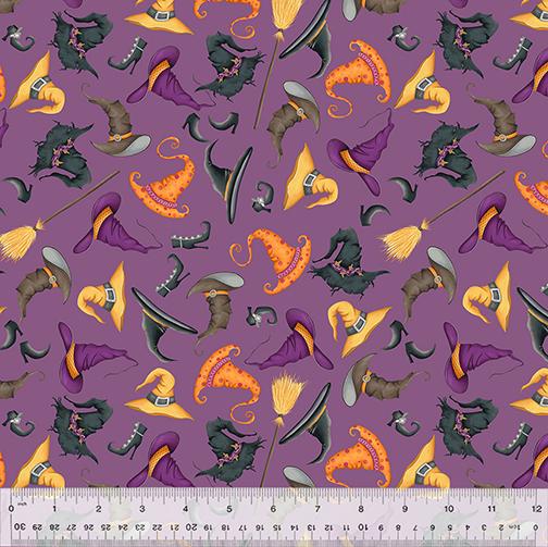 Scaredy Cats Orange A Purr-Fect Halloween Yardage, SKU# 53535-6