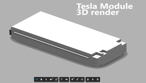 Tesla 6.3kWh p100d Module 3D Render