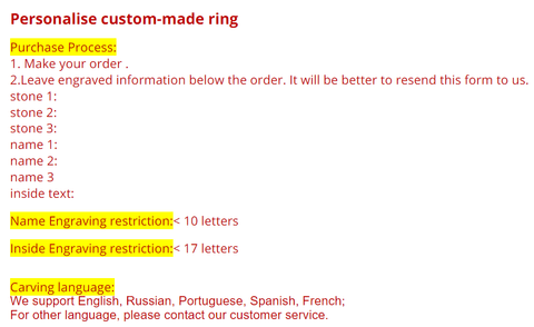Wedding Ring form for personlisation | Emassk Global