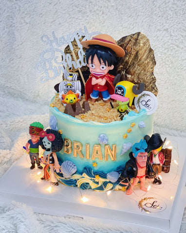 Order a special Manga One Piece birthday cake at a fair price | Brussels |  The French Cake Company