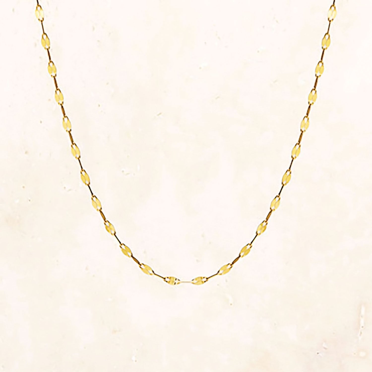 18K Gold Leaf Chain Necklace 40cm