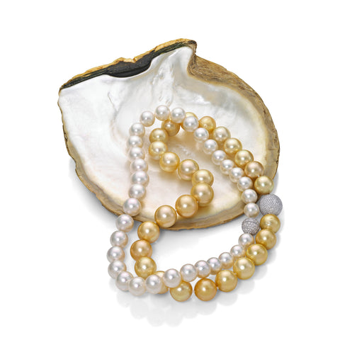 white and gold south sea pearl strand