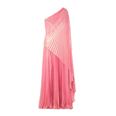 One-Shoulder Draped Tie-Dyed Silk-Satin Maxi Dress – SemSem