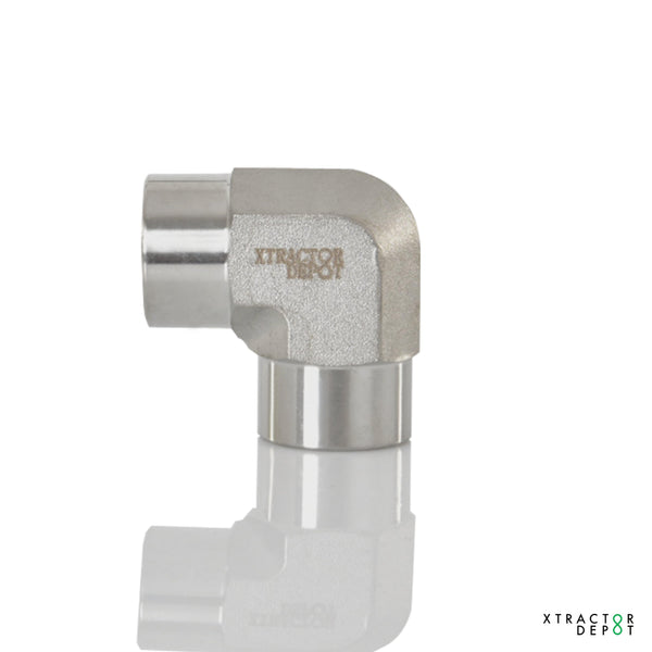 3/8 in. x 3/8 in. FNPT Threaded - Female 90 Degree Elbow - 316 Stainless  Steel High Pressure Instrumentation Pipe Fitting (PSIG=5,000)