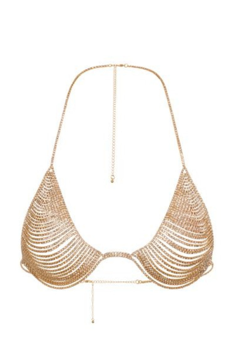 Diamante Tassel Detail Bra