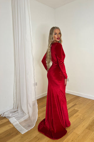 Lori Plum Velvet Corset Bardot Ruched Midi Velvet Dress – Nazz Collection