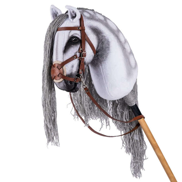 "Sínfonia" Andalusian hobby horse PRO - XL dressage with a brown mexican bridle