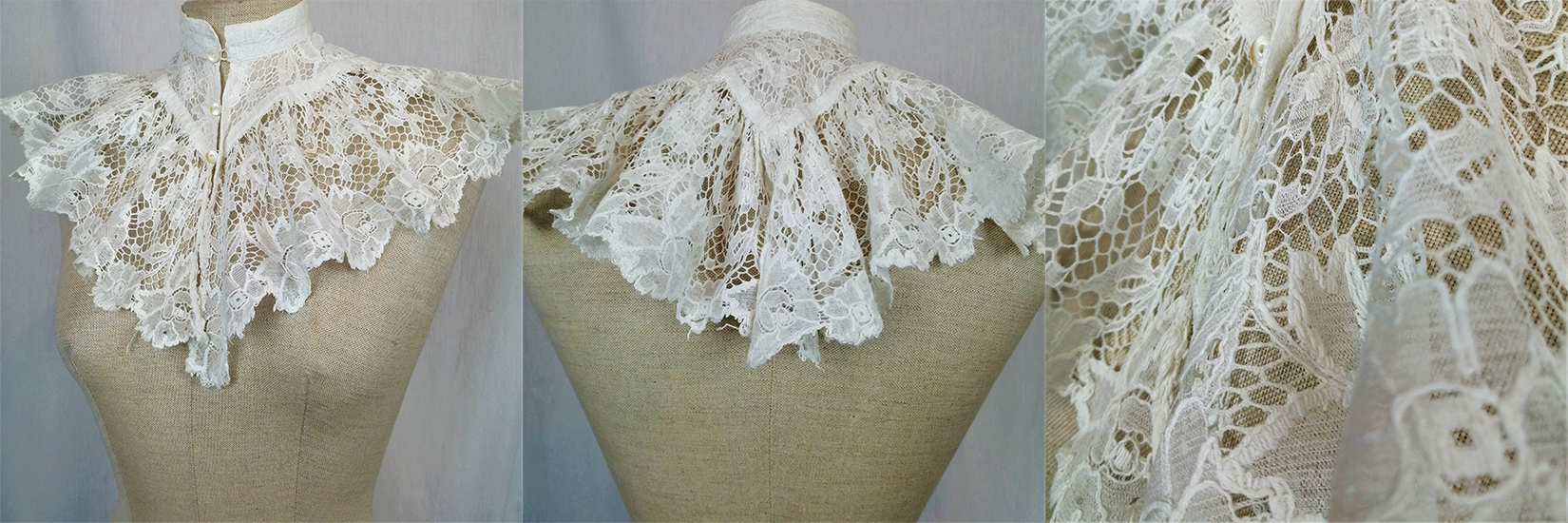 Cols, vintage, dentelles, handmade, époque 1900, ABDD, TOulouse, Au Bonheur Des Dames, broderies, laces, embroideries, France