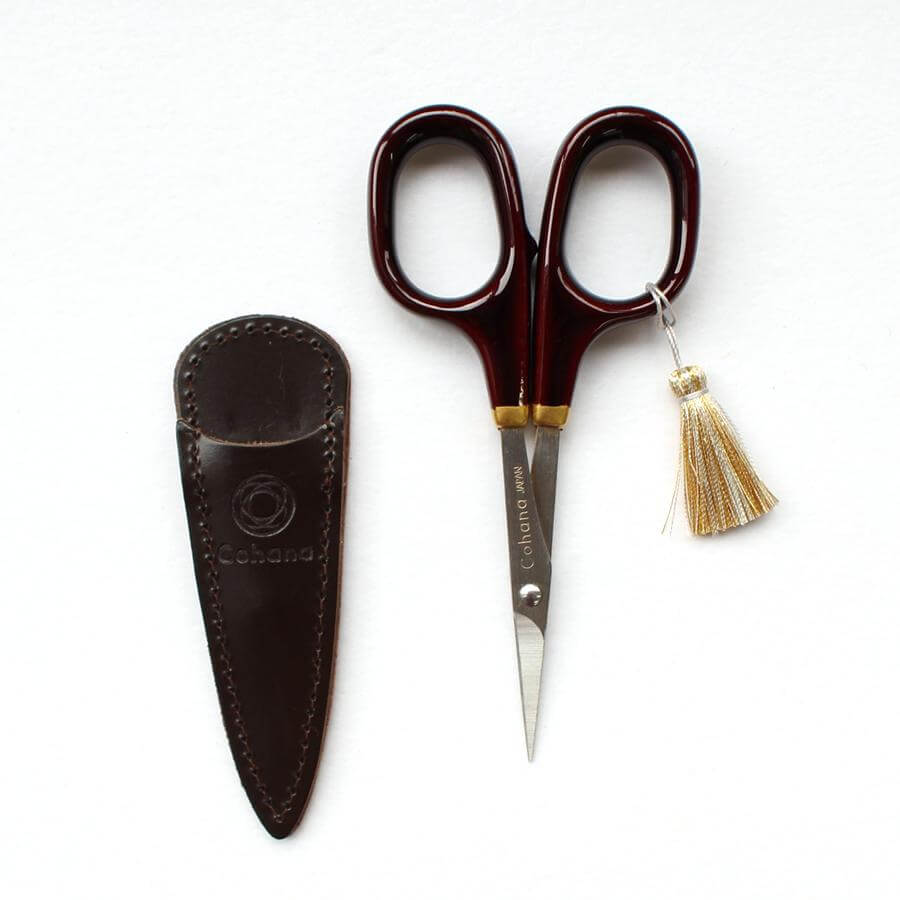 Seki Sewing Shears with Lacquered Handles (Shunuri) (45-266