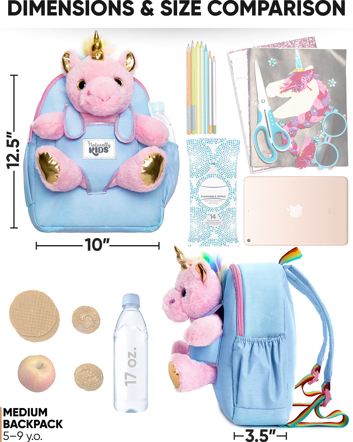 Bewaltz - Plushie Heart Unicorn Backpack - Blue