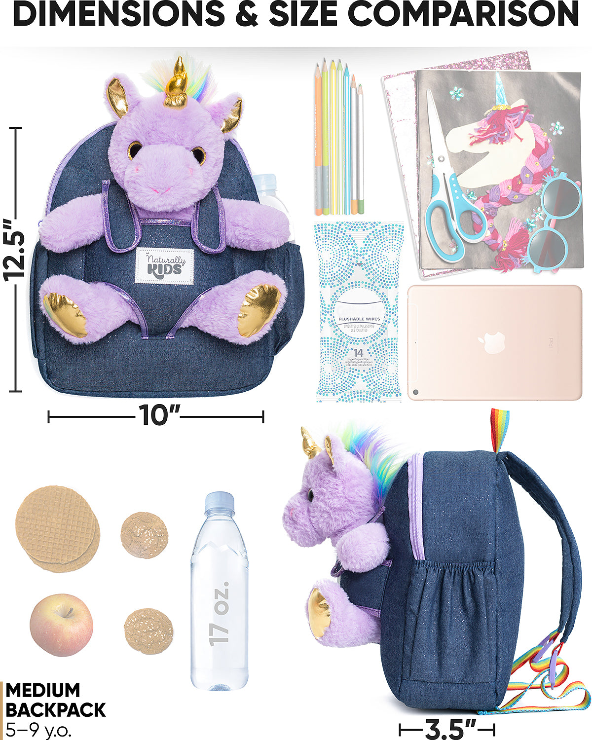 Bewaltz - Plushie Heart Unicorn Backpack - Blue