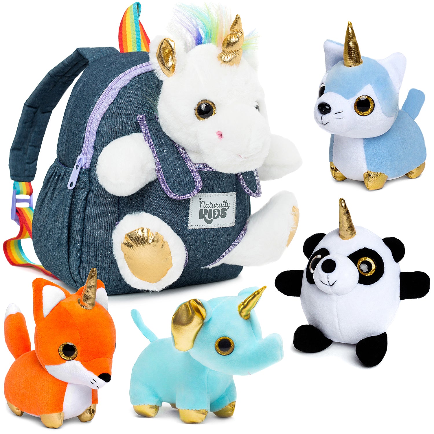 🦄 Unicorn Toys on a Unicorn Backpack — unicorn gifts for Christmas 🎅🏽 –  Tagged white– 🦖 Naturally KIDS backpacks with plush dinosaur toys & unicorn  gifts 🦄