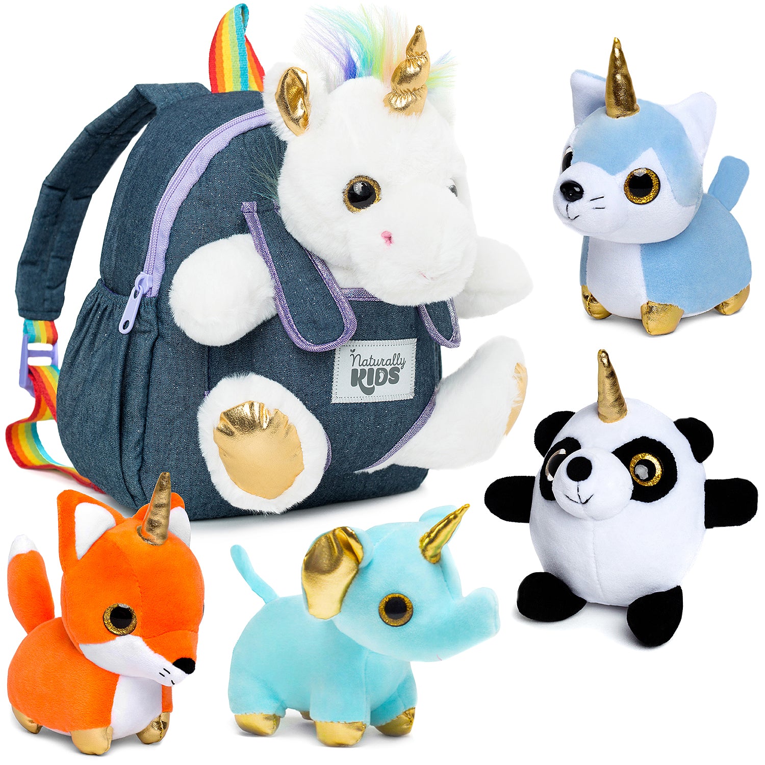 🦄 Unicorn Toys on a Unicorn Backpack — unicorn gifts for Christmas 🎅🏽 –  Tagged white– 🦖 Naturally KIDS backpacks with plush dinosaur toys &  unicorn gifts 🦄