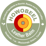 Howobeel Leather Balm circular advertisement image.