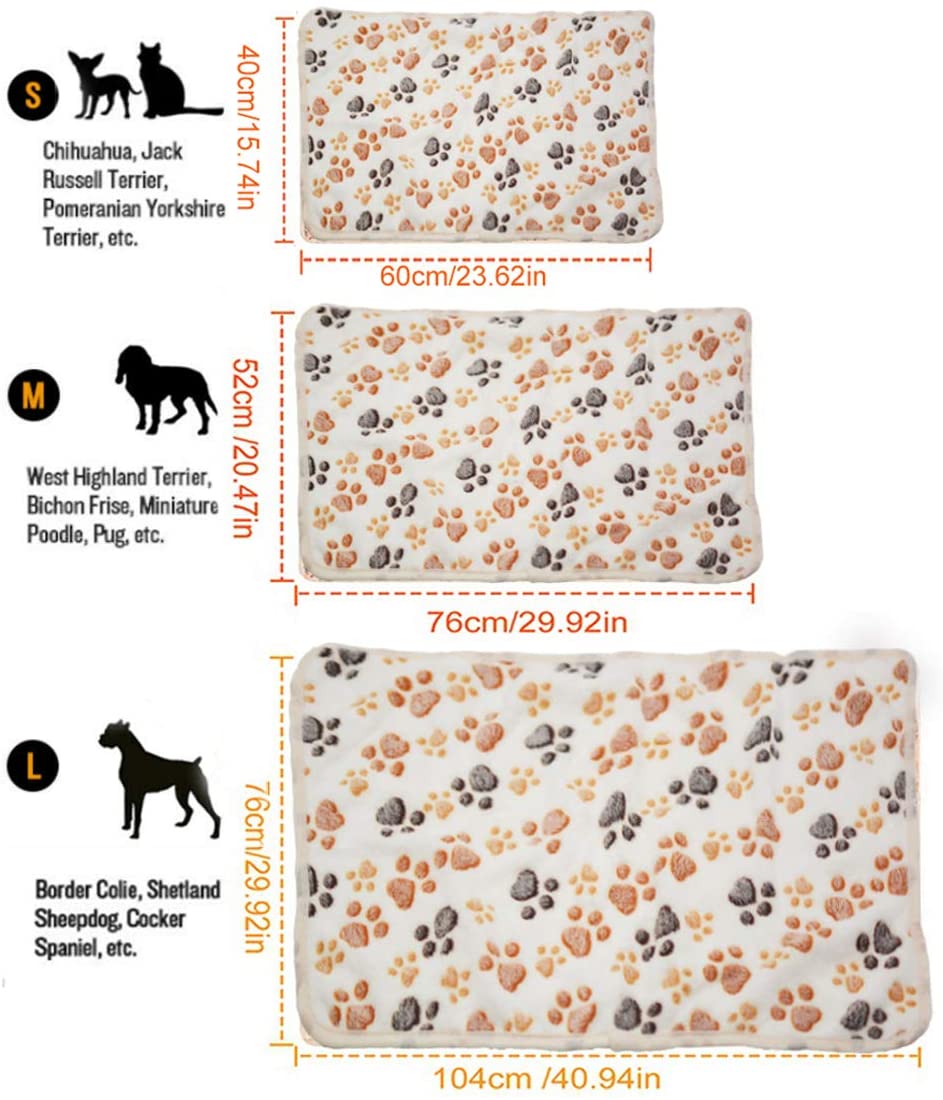 Pet Paw Blanket Sizes - Pets Love Surprises