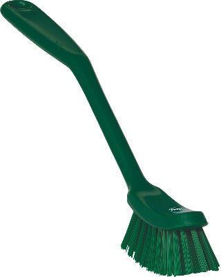 Vikan 3089, Vikan Small Utility Brush - Stiff This small, light-weight brush  has a broad head and an ergonomically angled handle. This design raises the  user's hand from the cleaning surface, reducing