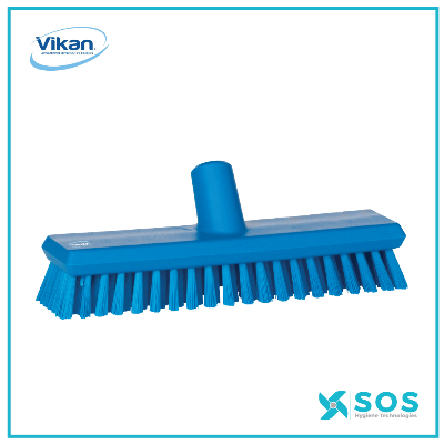Vikan 41923 Short Handle Scrubbing Brush- Stiff, Blue