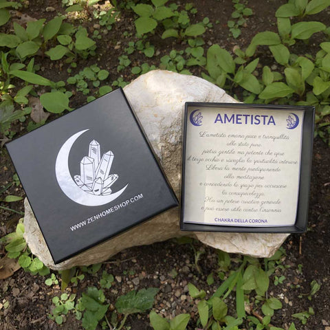 Scatola regalo Ametista con pietra naturale