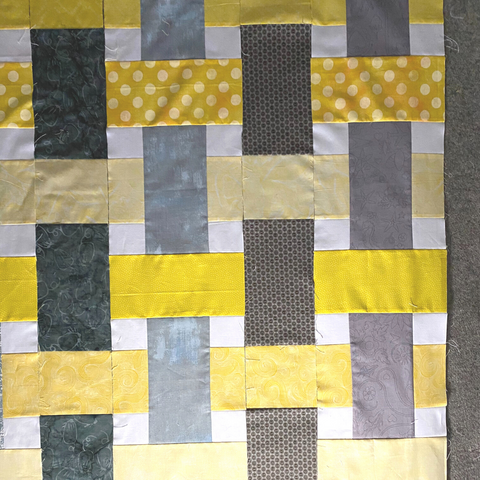 Pantone Yellow Gray Weave it to Me quilt StitchCraft