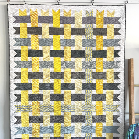 Pantone Yellow Gray Weave it to Me quilt StitchCraft