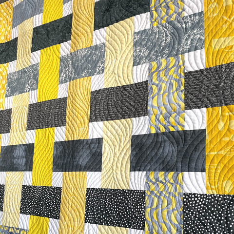 Pantone Yellow Gray Weave it to Me quilt StitchCraft