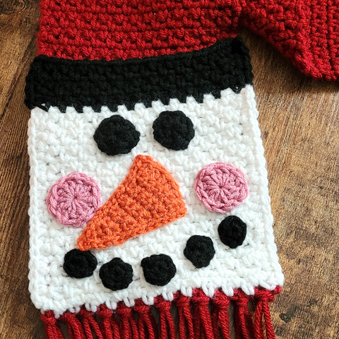 Snowman Pocket Scarf Crochet Pattern StitchCraft