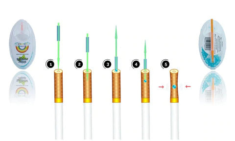 insert menthol capsule in cigarette using stick