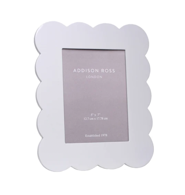 White Scallop Lacquer Frame by Addison Ross