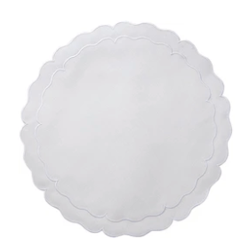 Round Scalloped Linen Placemats with Coating - Set of 2 – Shop KSW