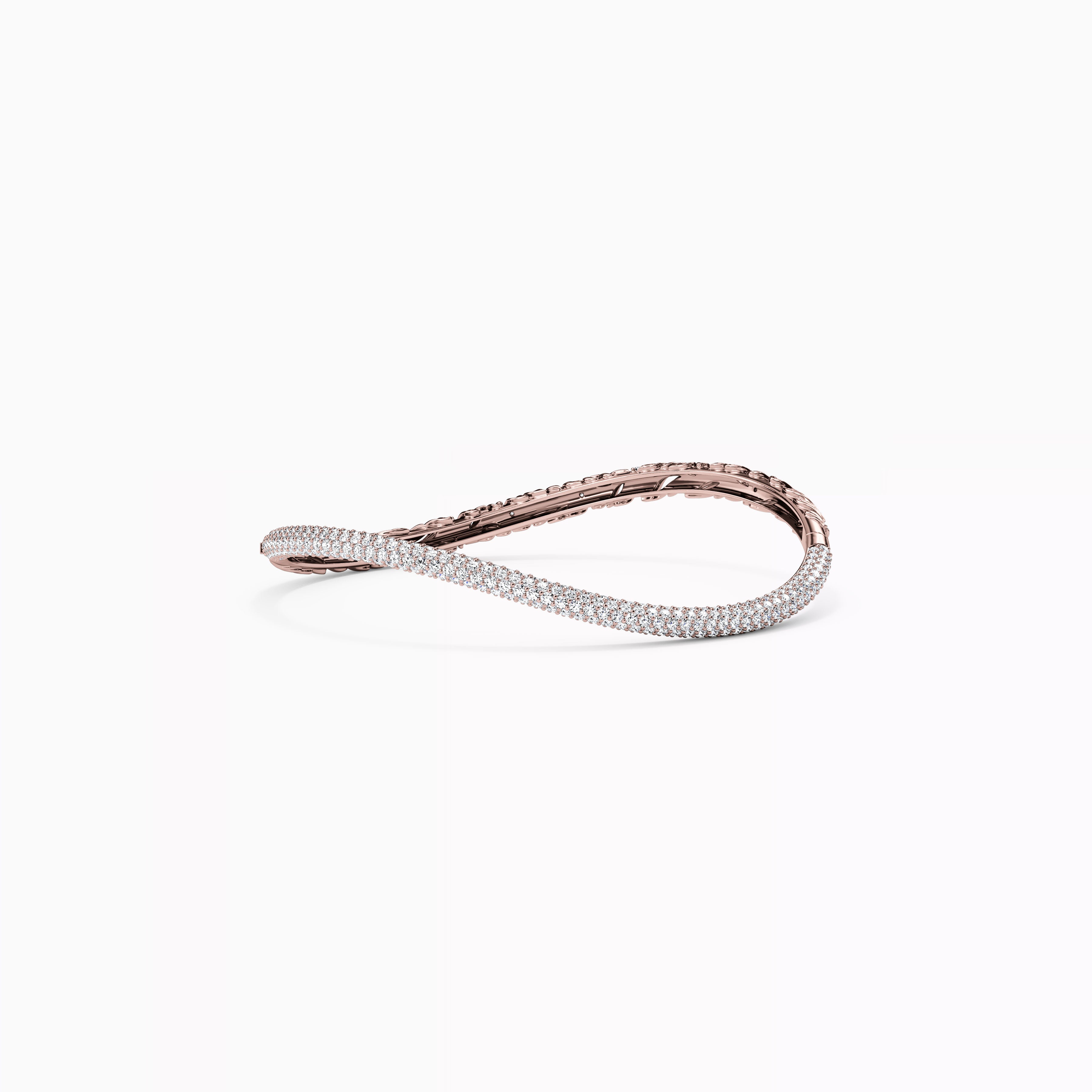 Gold Twist Bangle With Silver Hook And Diamond Rondelle – Reservoir