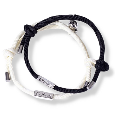 Magnetic Stainless Steel Heart Charm Couple Bracelet – Locked In Bracelets