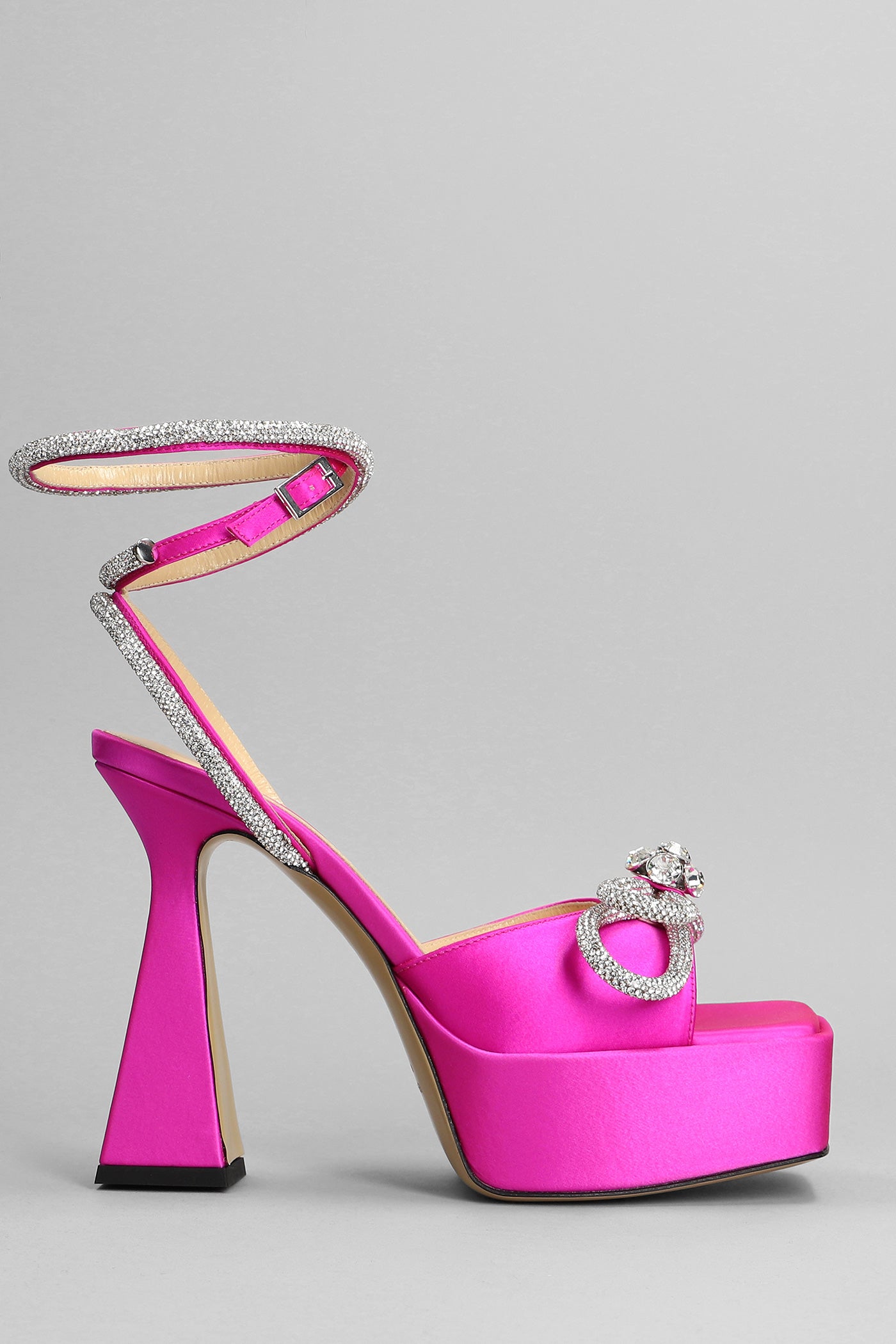 Mach & Mach - Sandals in fuxia satin