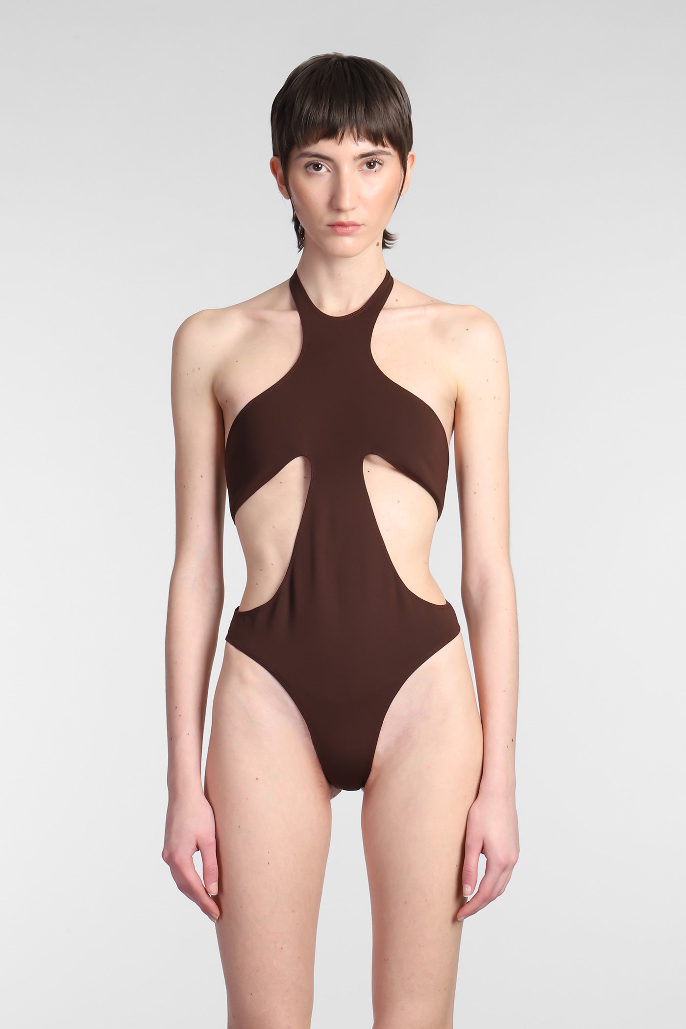 Mugler - Beachwear in brown polyamide