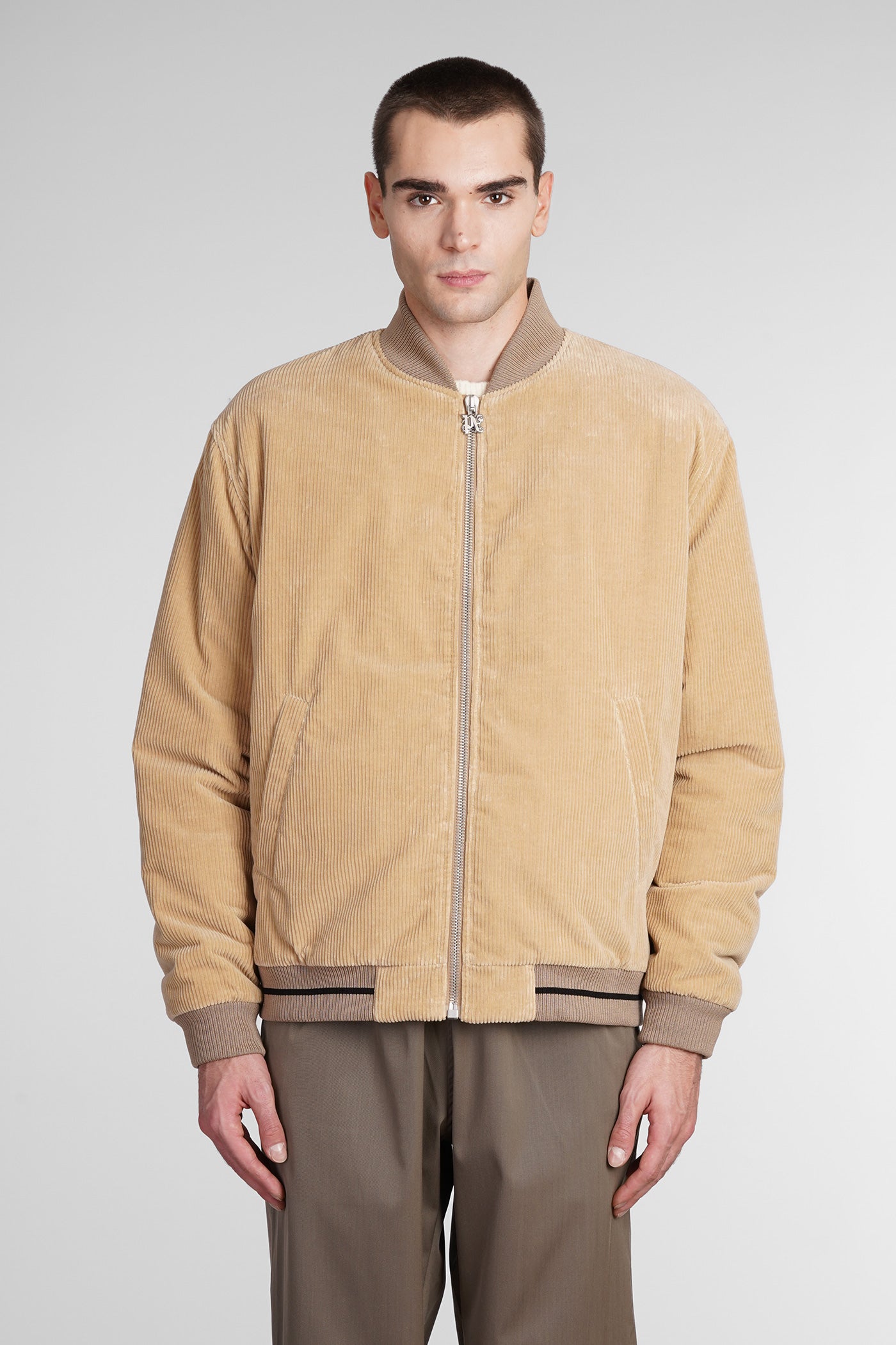 Palm Angels - Casual jacket in beige cotton