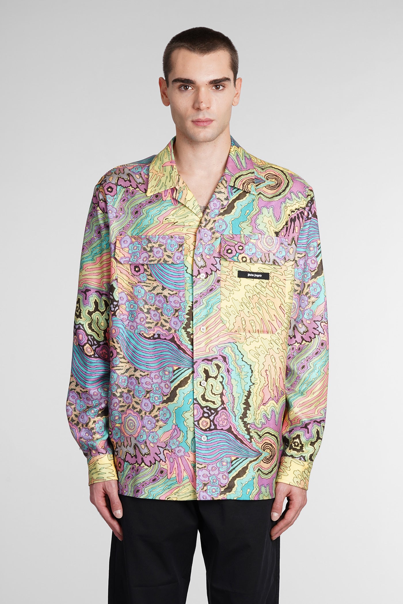 Palm Angels - Shirt in multicolor wool and polyester