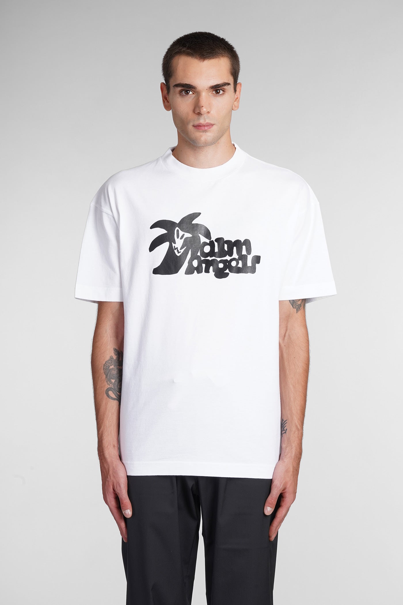 Palm Angels - T-Shirt in white cotton