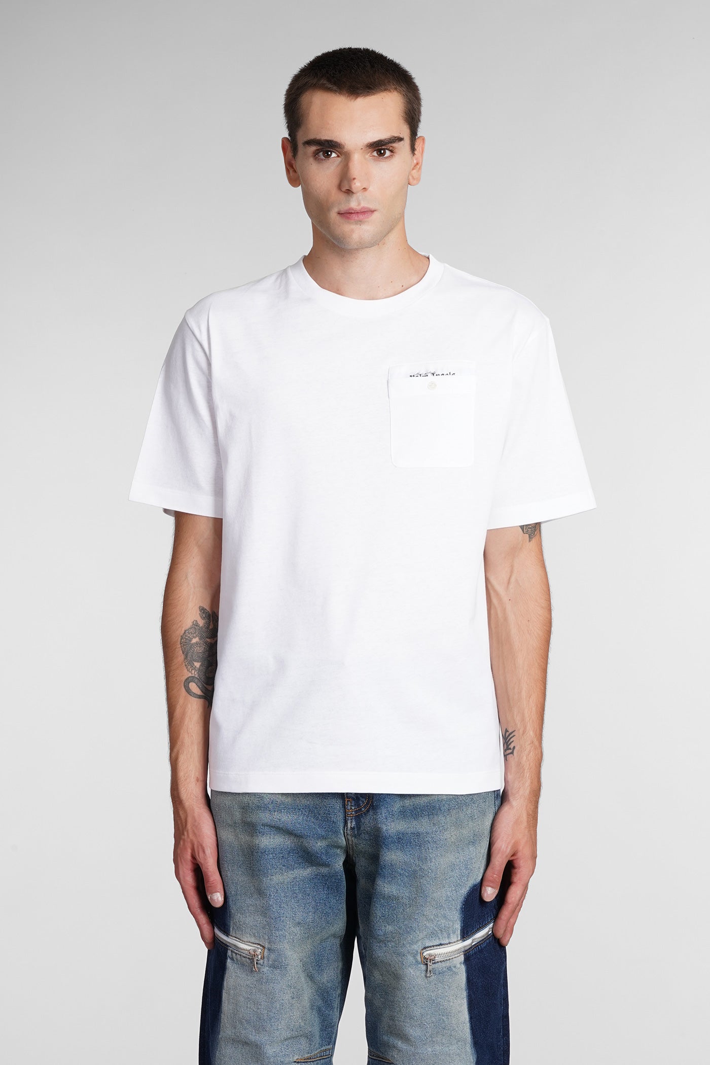 Palm Angels - T-Shirt in white cotton
