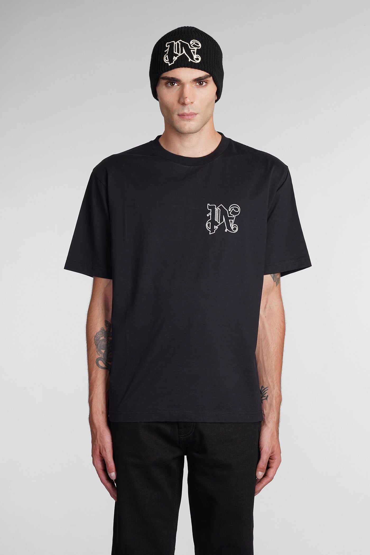 Palm Angels - T-Shirt in black cotton