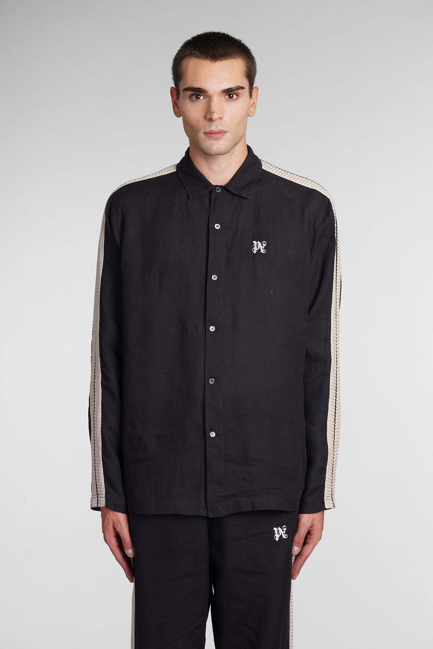 Palm Angels - Shirt in black linen