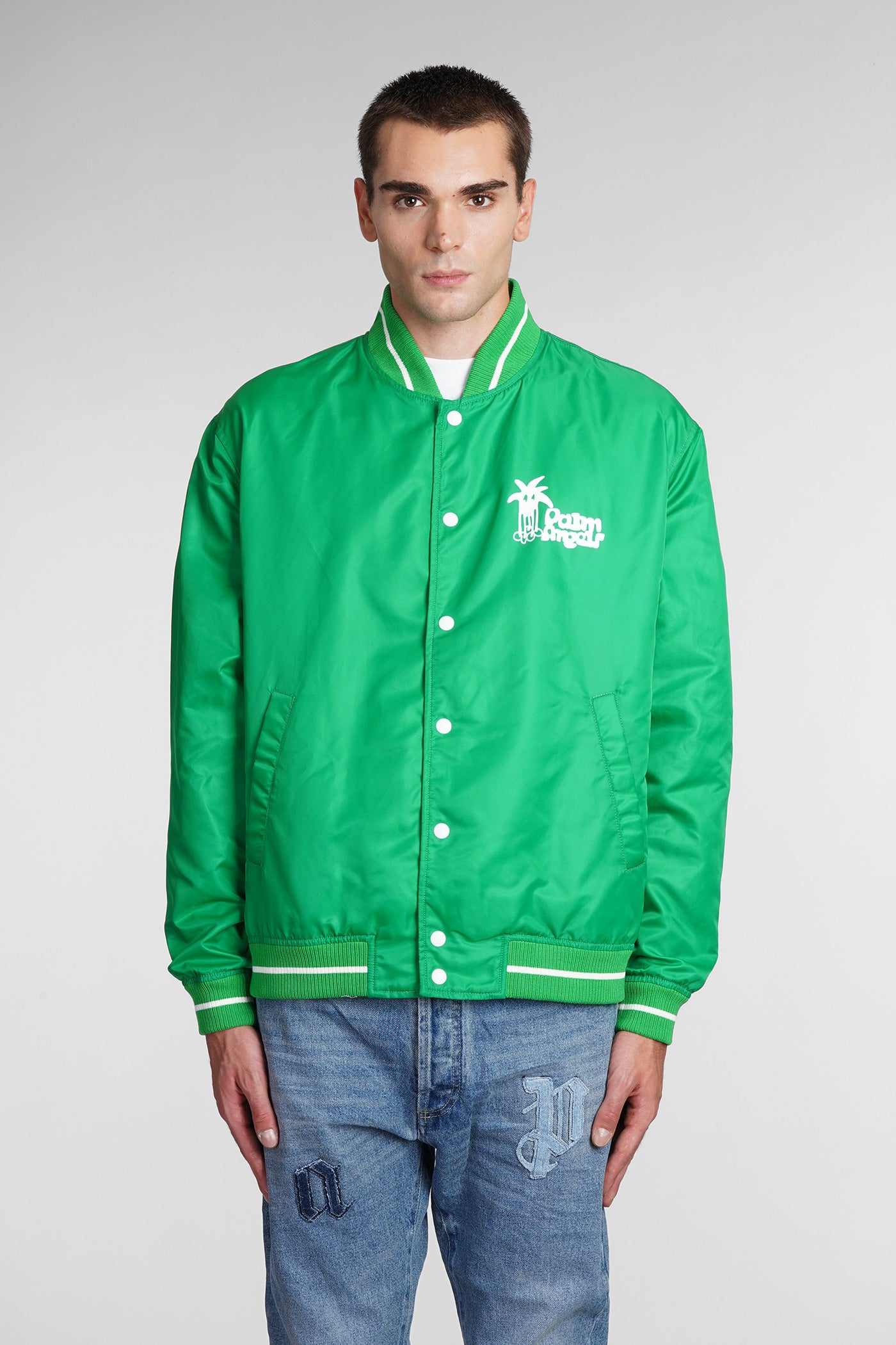 Palm Angels - Bomber in green polyamide