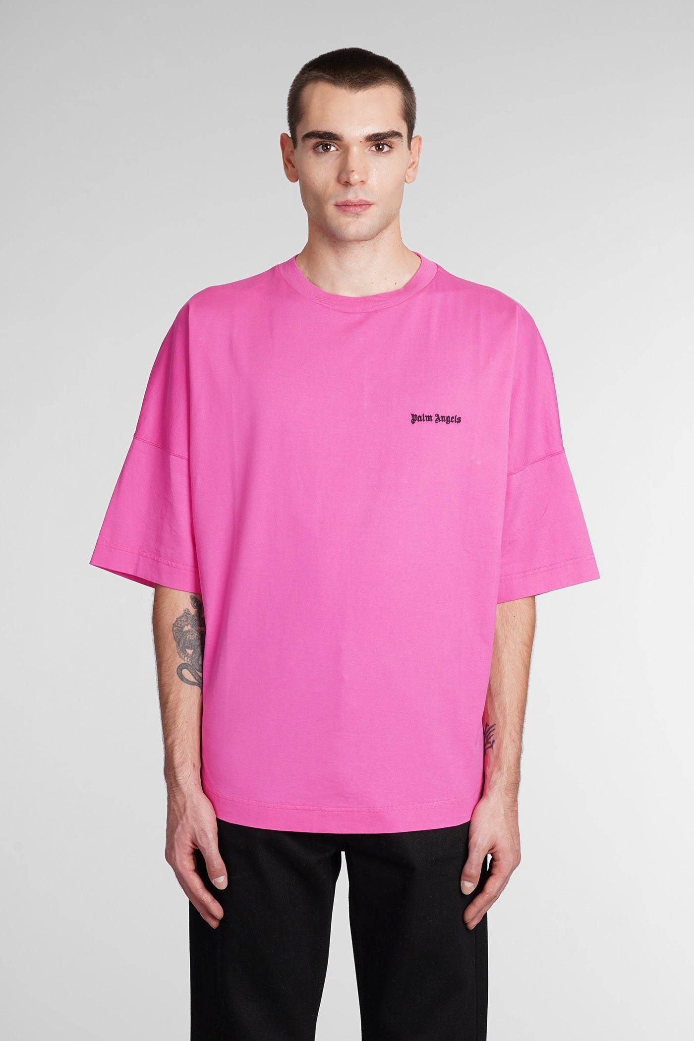 Palm Angels - T-Shirt in fuxia cotton