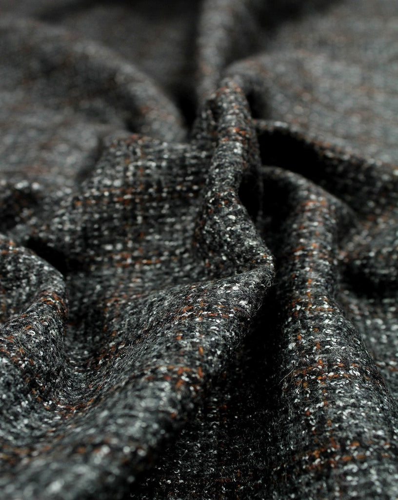 Grey Mini Checks Pattern Woolen Felt Fabric