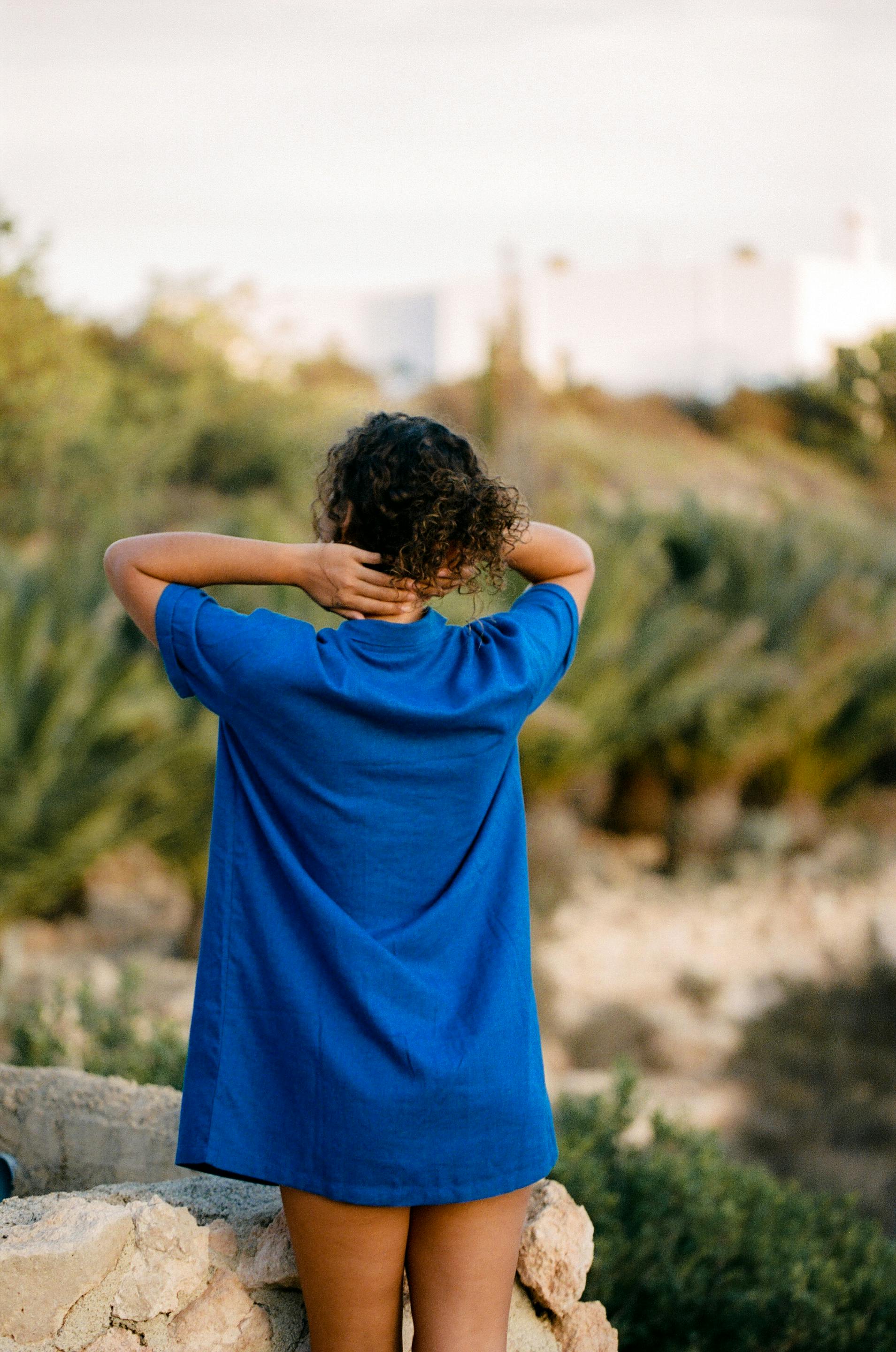 Robe courte Nuit à danser Bleu