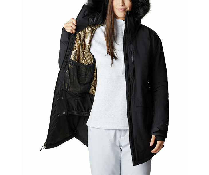 long line black puffer coat